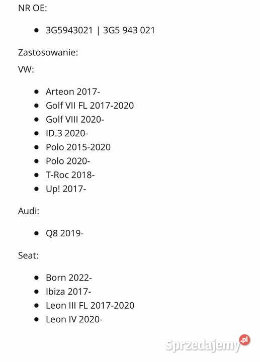 VW AUDI SEAT lampka Led tablicy rejestracyjnej Lampki tablicy rejestracyjnej Rzeszów