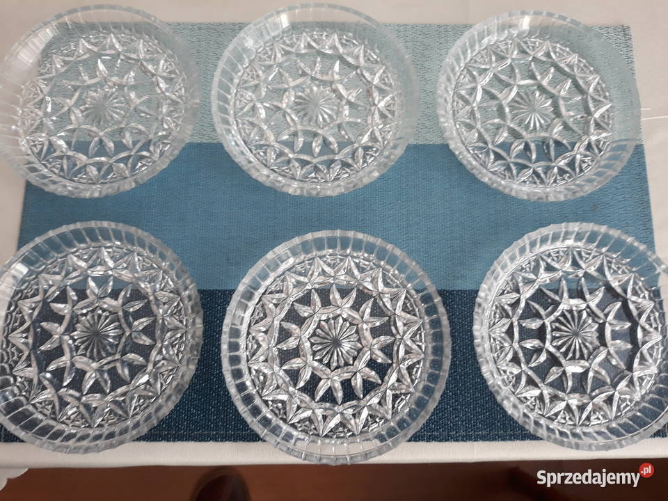 Talerzyki kryształowe 6 łódzkie Aleksandrów Łódzki
