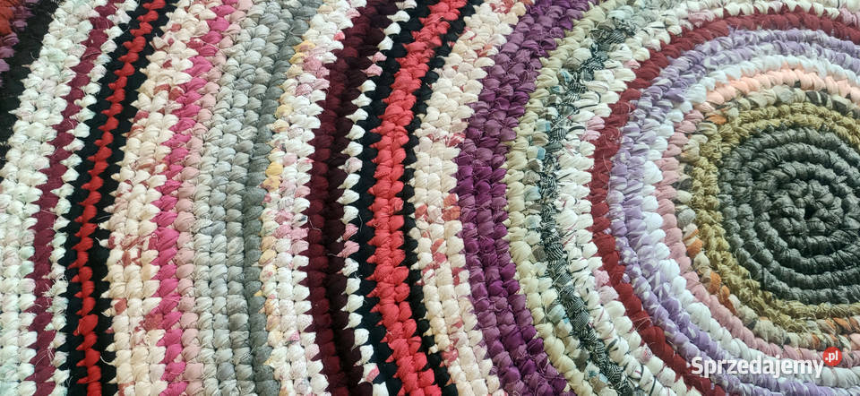 Dywan okrągły 137 rękodzieło zero waste Łódź