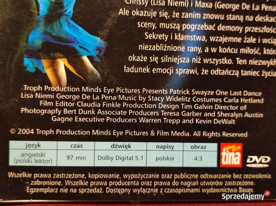 2003 DVD film Ostatni taniec One Last Dance Kielce