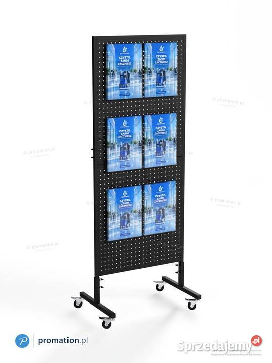 Stojaki na foldery i ulotki na kółkach stand z sprzedam