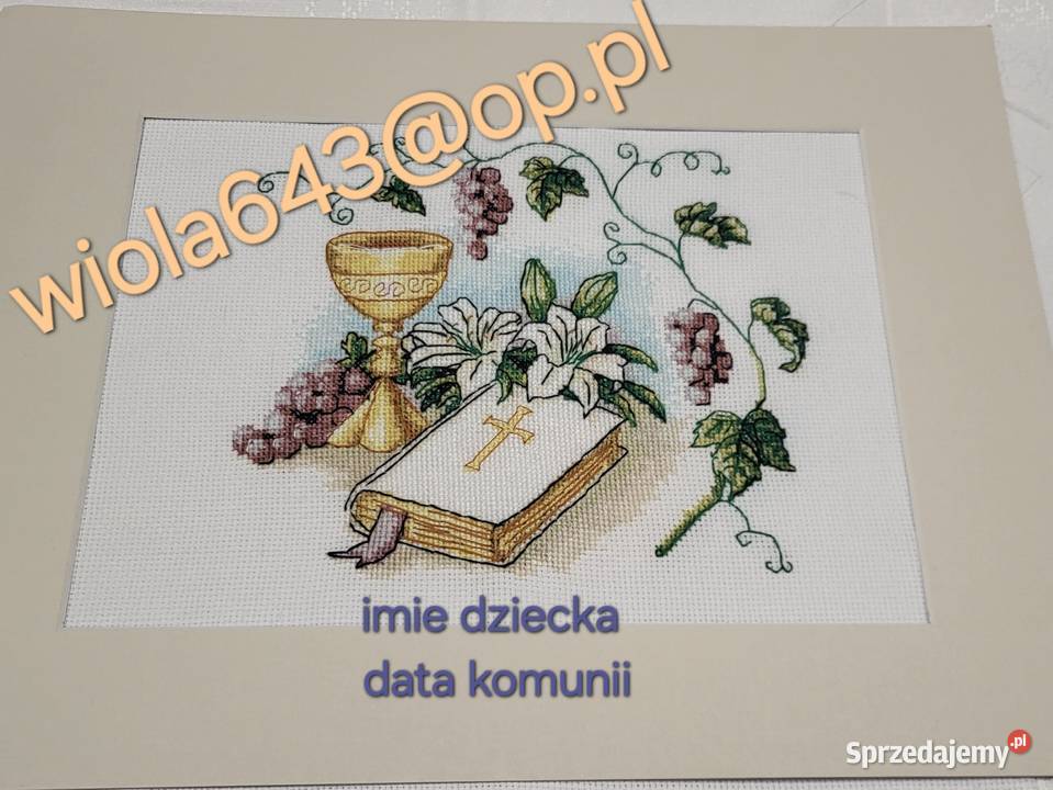 Pamiątka komunii haft jest Czerwionka-Leszczyny
