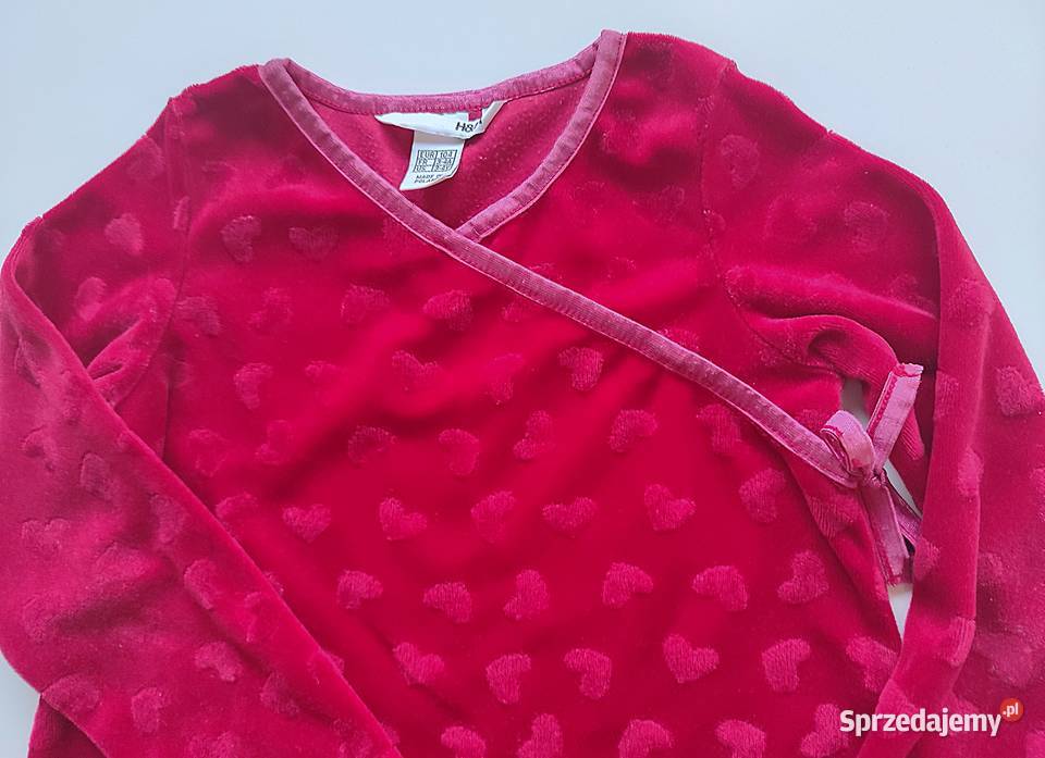 Japońska sukienka welurowa w serduszka HM 104 Rozmiar 104 Katowice