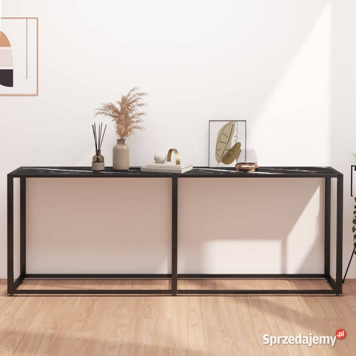 Konsola czarny marmur 200x35x755 szkło hartowane Stoły sprzedam
