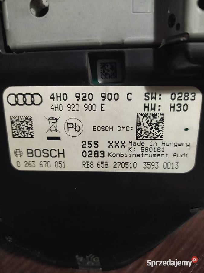 Licznik Zegary Audi A8 D4 4H0920900C 4H0920900E lubelskie Hrubieszów