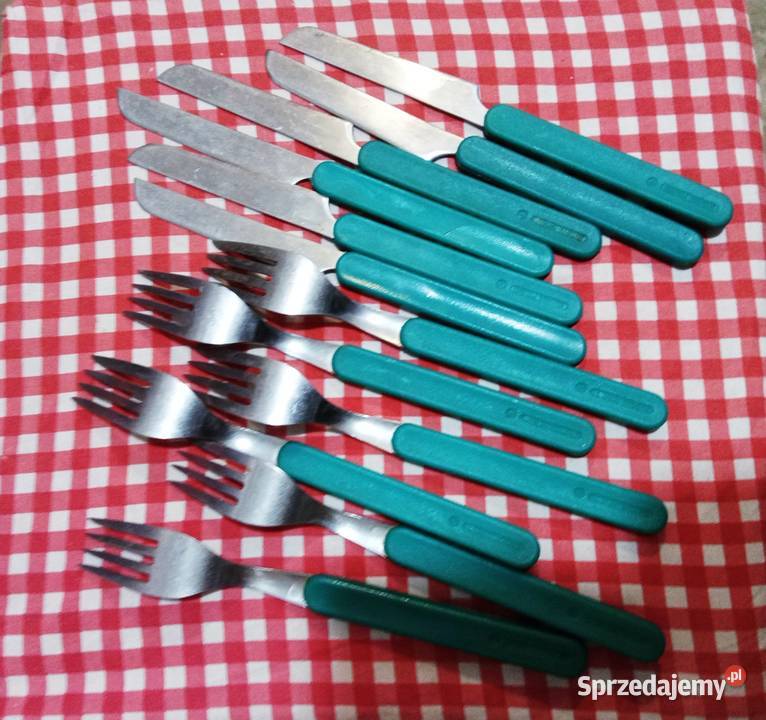 Sztućce Hefra z turkusowym trzonkiem zielony mazowieckie Legionowo