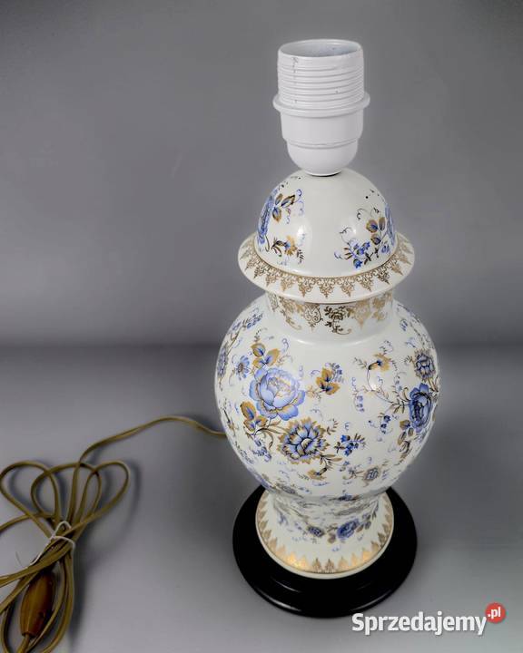 Porcelanowa lampa stołowa typ Ginger jar Limoges mazowieckie Bronisze