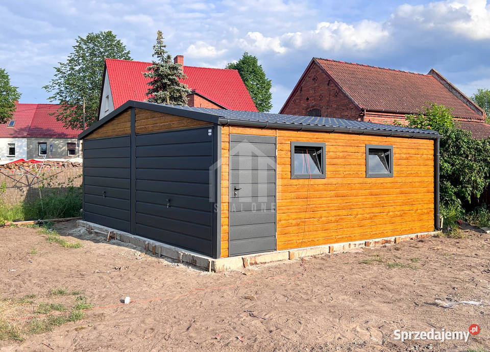 Garaż blaszany 6x5m 2x brama drzwi 2x okno Gniezno