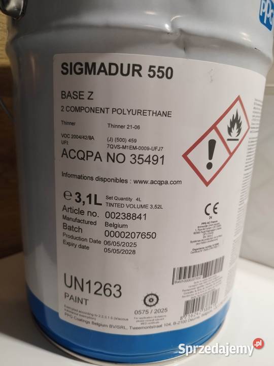 Farba nawierzchniowa SIGMADUR 550 utwardzacz550 Inowrocław