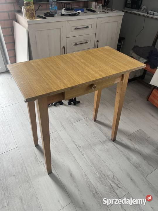 Stolik z szufladą 40x78 Polski PRL lata 90 Tomaszów Mazowiecki