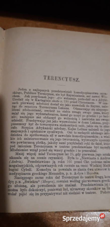 TERENCYUSZ KOMEDYE WARSZAWA 1885 opr psk Antykwariat Iwno