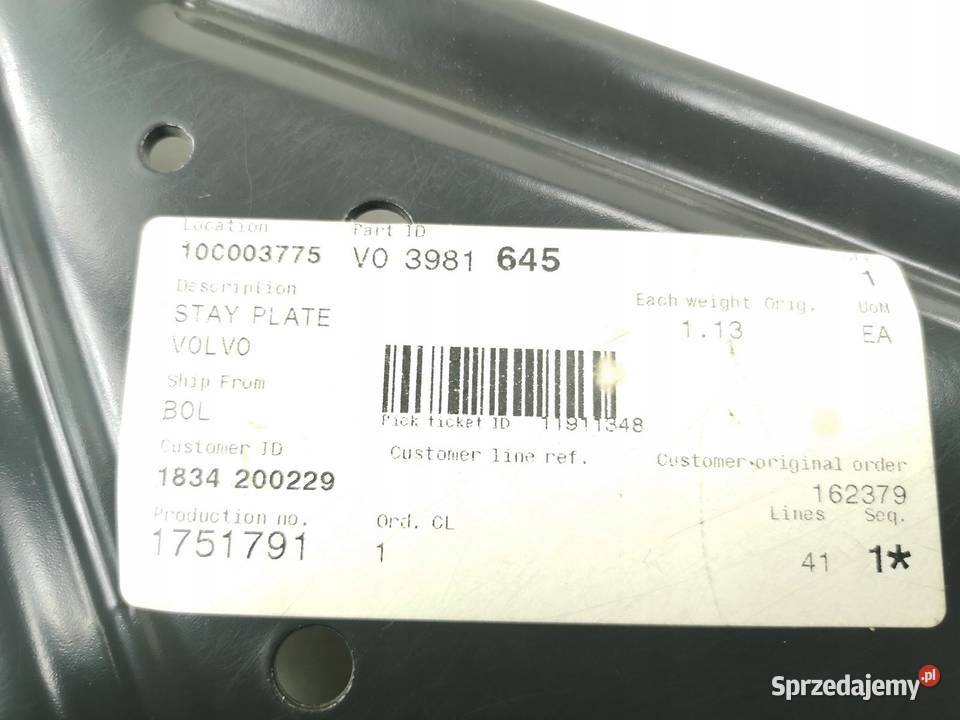 PŁETWA ZDERZAKA PRAWA VOLVO FH FM 19932002 ORI lubelskie