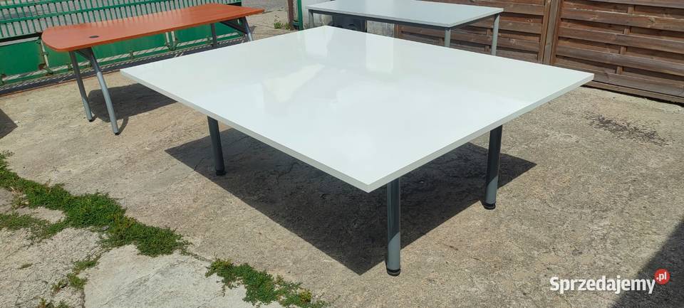 Duży stół konferencyjny biały 158x204 lakierowany