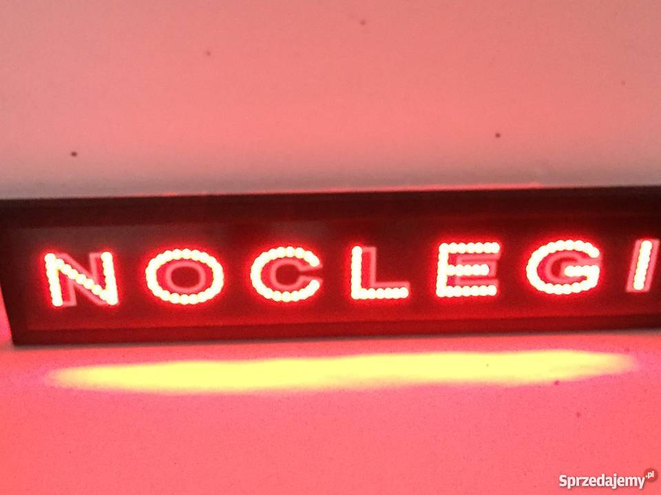 Reklama LED NOCLEGI 90x20 zewnętrzna