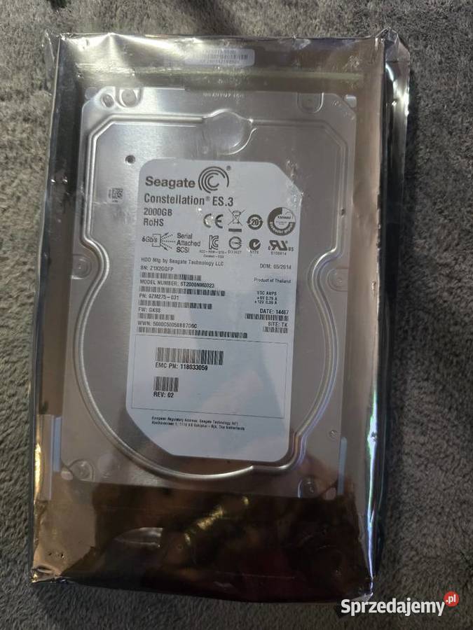 Sprzedam nowy dysk SEAGATE 2TB 72K 128MB SAS2 35 Gdańsk