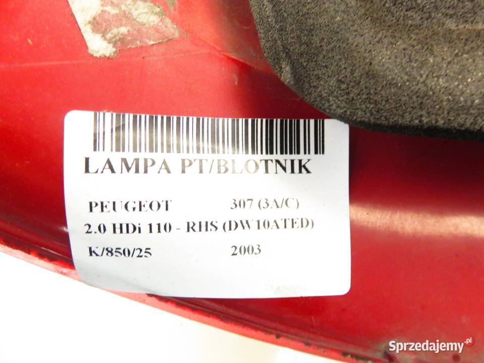 LAMPA PRAWA TYLNA PEUGEOT 307 osobowe