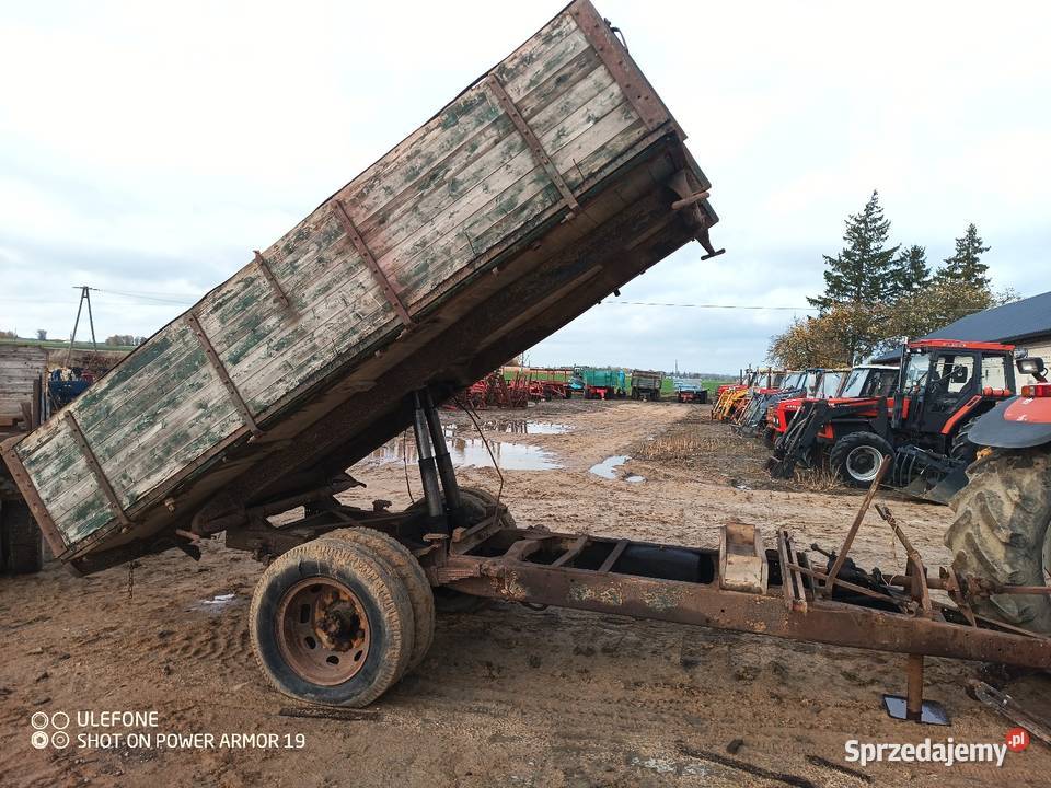 Przyczepa wywrotka 3 strony 2 tłoki mocna rama