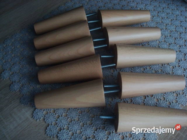 Noga bukowa toczona stożek 13 lakier ze szpilką Bądkowo