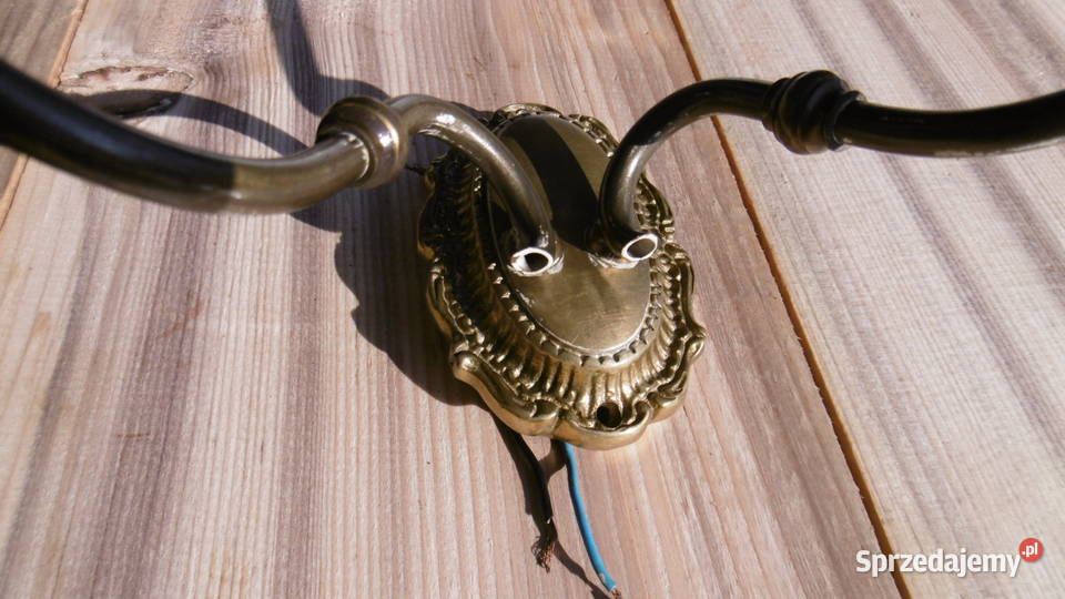 mosiężny kinkiet 2 mały cokół prl artdeco