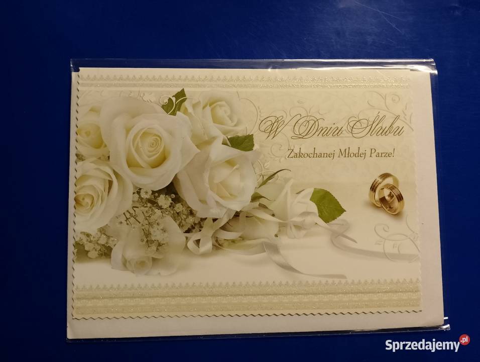 Kartka okolicznościowa z życzeniami W DNIU ŚLUBU Oborniki