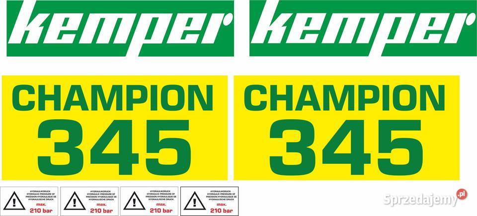 NAKLEJKI KEMPER CHAMPION 345 I INNE MODELE kujawsko-pomorskie