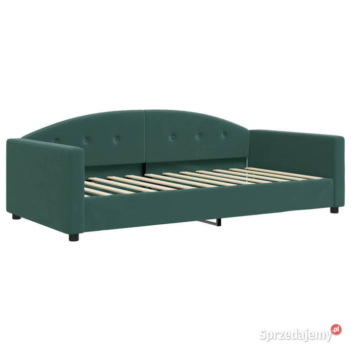 Sofa z funkcją spania ciemnozielona aksamitna 110cm Meble Warszawa