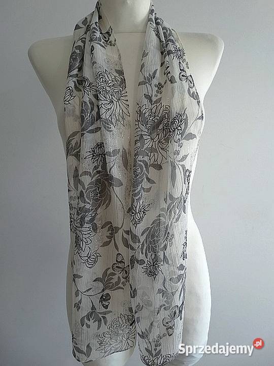 Szalik Jedwabny 93 Naturalny Jedwab Kremowy Dla kobiet Moda i Styl Łomża