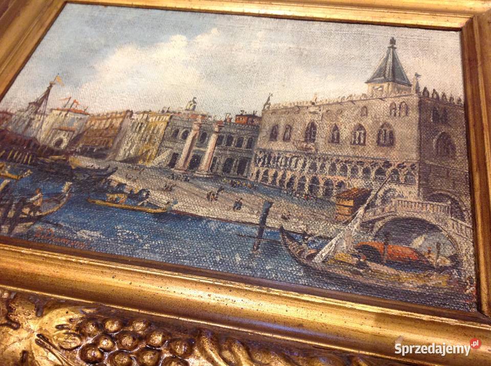 Stary Obraz Olejny w Złotej Drewniano Gipsowej Nowa Sól sprzedam