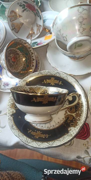 Filiżanka do espresso Pięknie złocona pomorskie Gdańsk