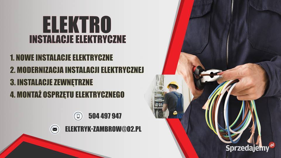 Elektryk Instalacje elektryczne Usługi Zambrów