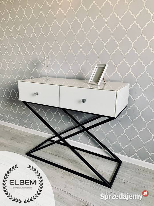Biała szklana konsola Glamour podkarpackie Rzeszów