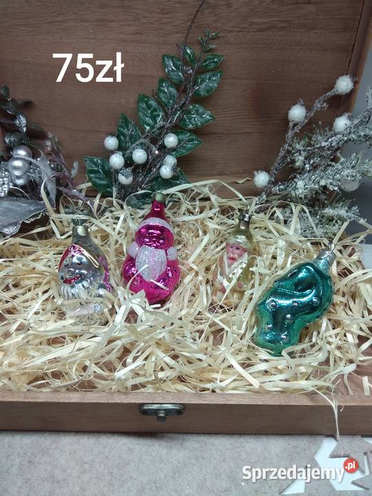 Bombki figurki kolorowe PRLu Roźwienica