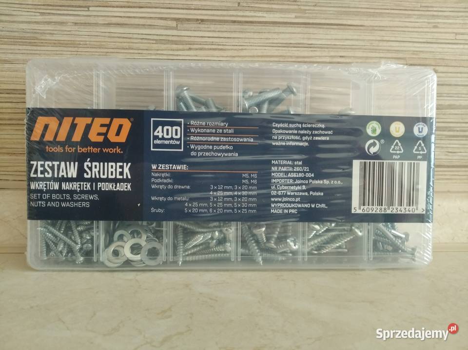 NAJTANIEJ Zestaw Podkładek 600el Nakrętek 300el śląskie Zabrze sprzedam