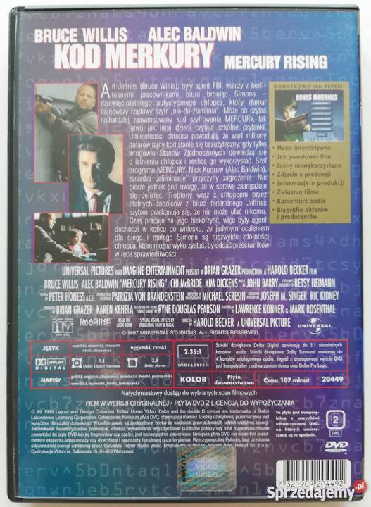 Kod Merkury Bruce Willis Alec Baldwin Filmy