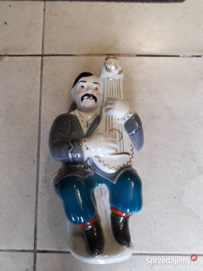 Kozak muzyk figurka ceramiczna karafka Warszawa