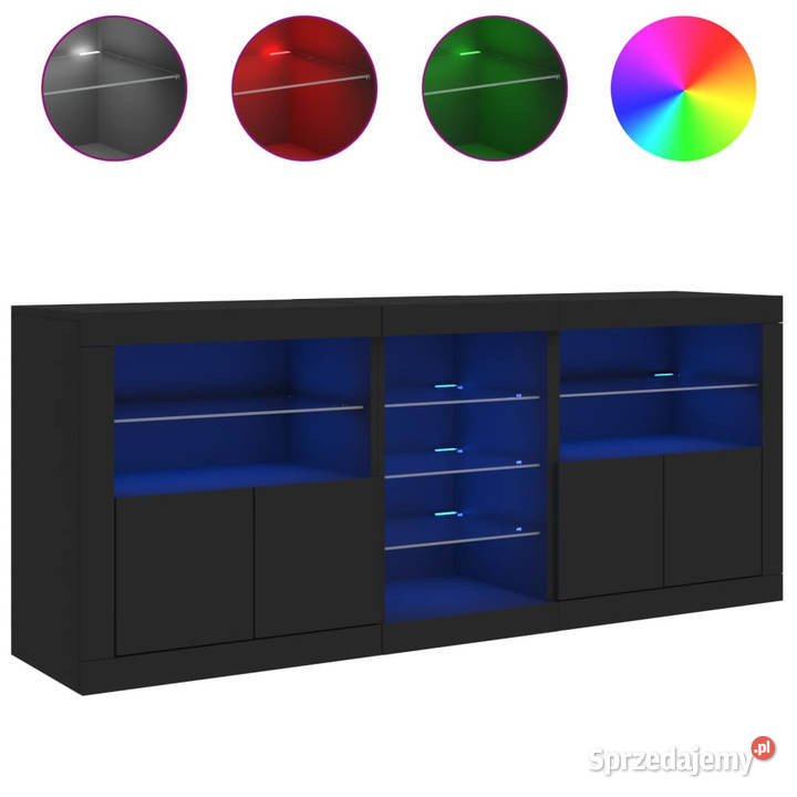 Szafka z oświetleniem LED czarna 1815x37x67 Warszawa sprzedam