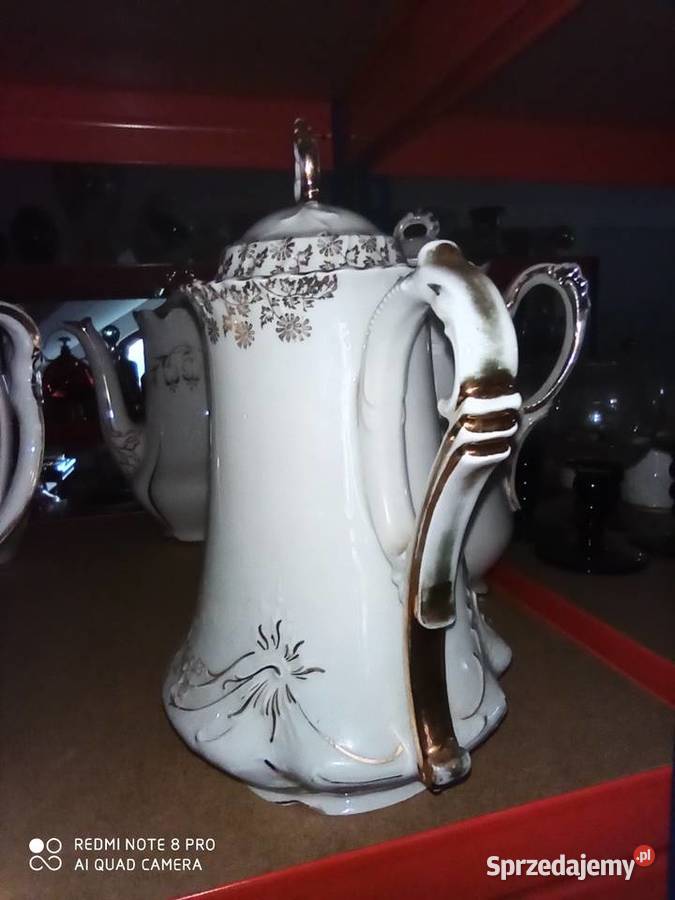 Dzbanek C T Reliefy Do czekolady Syg z lat 1909 Porcelana i szkło Gdańsk