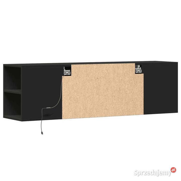 Ścienna szafka TV z LED czarna 135x31x395 Warszawa sprzedam
