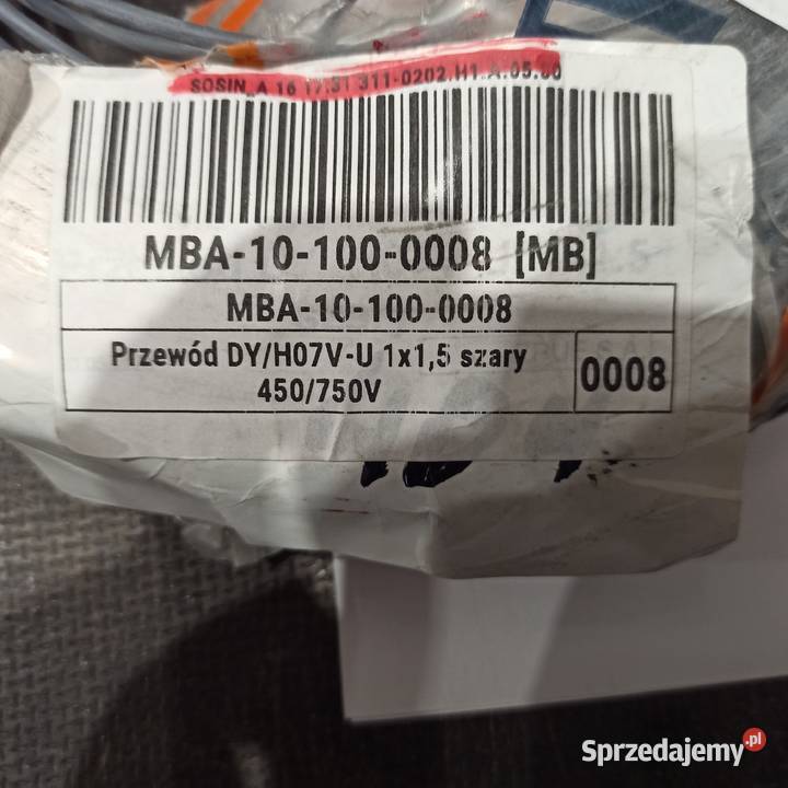 Przewód DYH07VU 1x15 szary 450750V Kable i przewody Gliwice