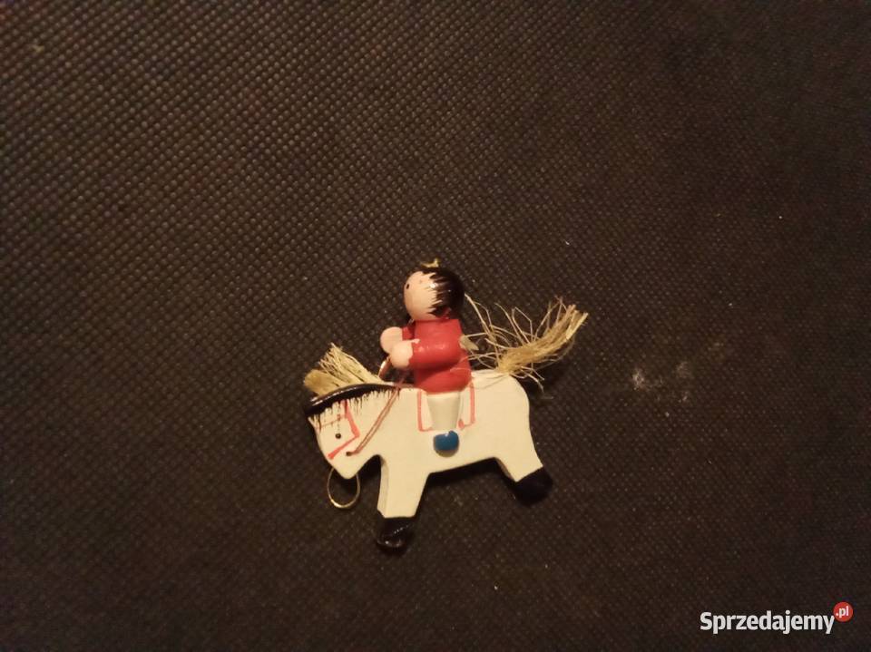 Drewniana zawieszka na choinkę anioł na koniu Warszawa