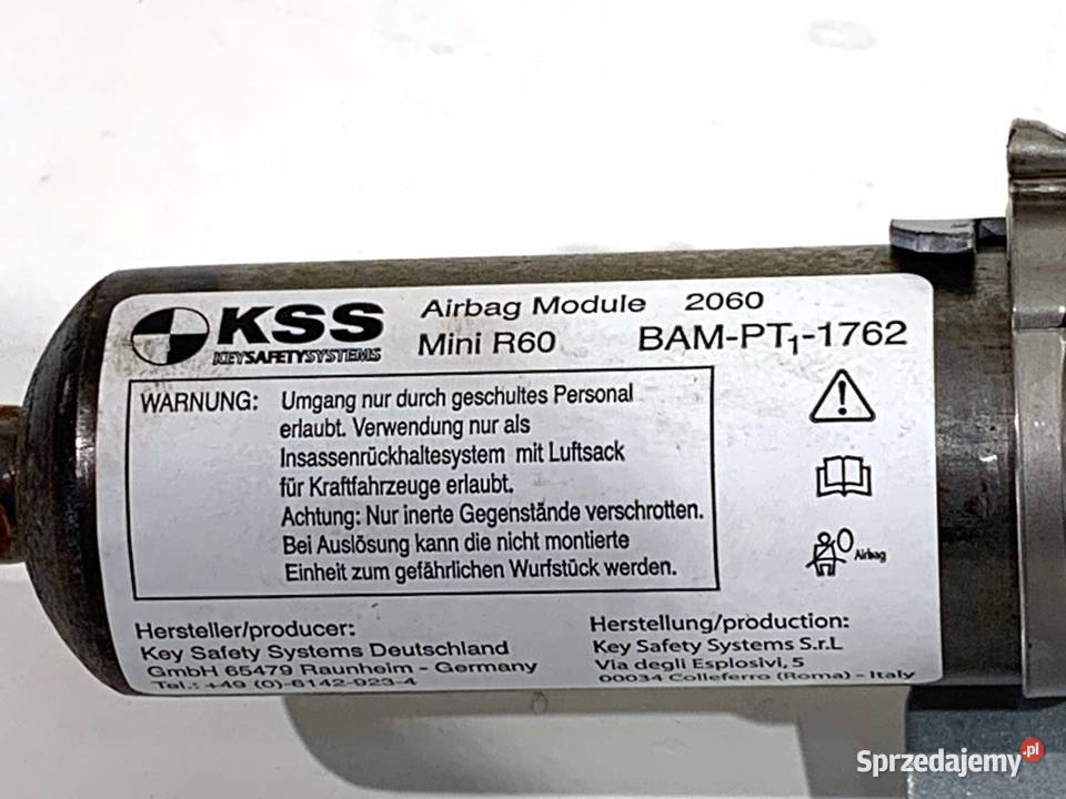 KURTYNA POWIETRZNA PRAWY MINI COUNTRYMAN R60