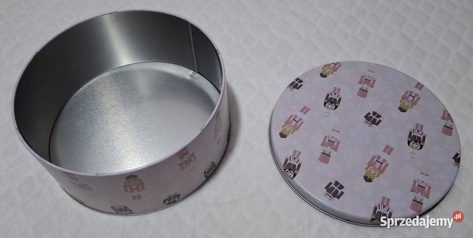 Metalowy okrągły pojemnik z pokrywką 17x8