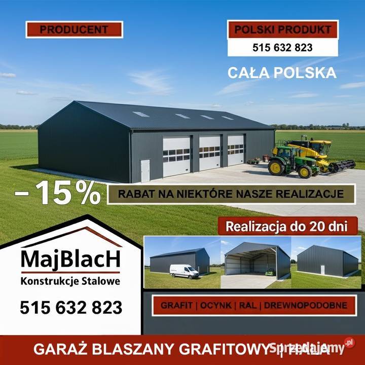 Garaż Blaszany BlaszakKonstrukcja Myślibórz
