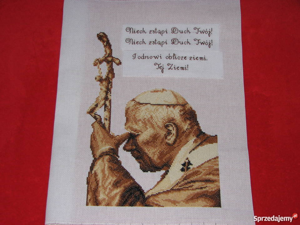 JP II Różaniec haft krzyzykowy