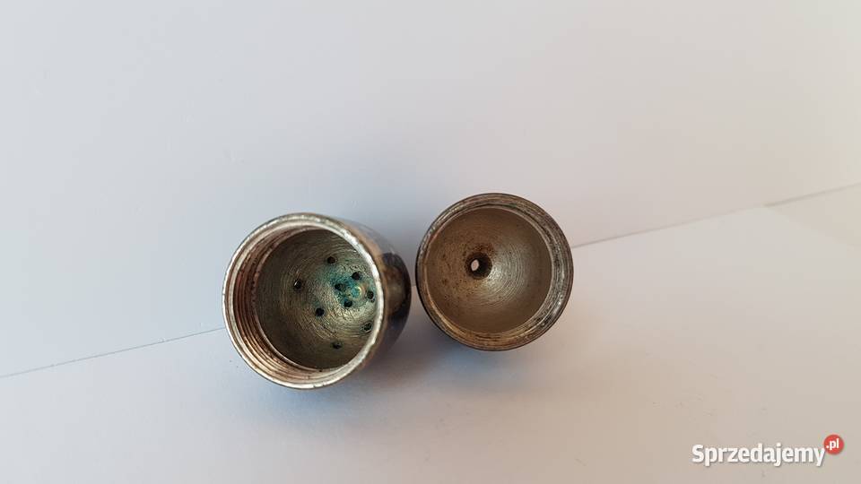 Stara sygnowana platerowana solniczka i Dąbrowa Górnicza