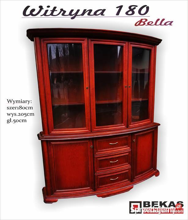 PROMOCJA Stylowa Witryna 180 Bella TEAK Kredens 205cm łódzkie