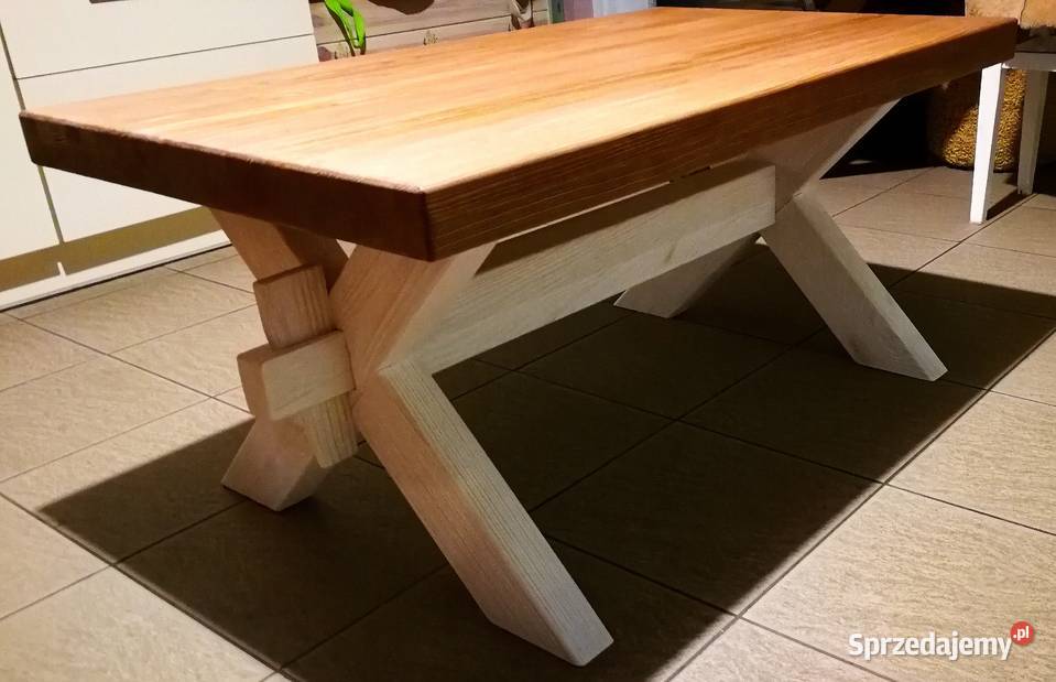 Ława drewniana postarzana stolik kawowy stół 47cm Radków