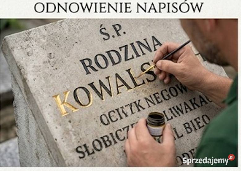 Renowacja liter napisów Cemntarz Wrocław