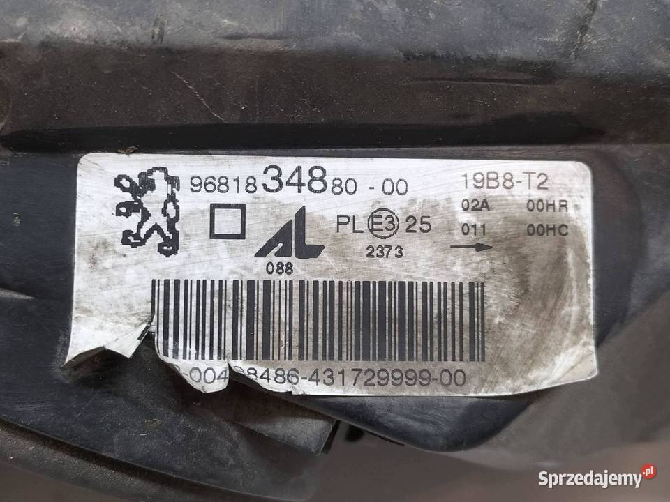LAMPA PRZÓD LEWA EU SOCZEWKA 9681834880 Peugeot