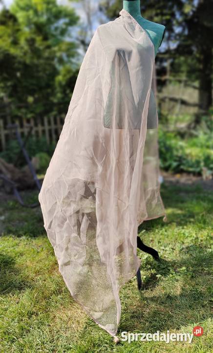 Duża ozdobna chusta szal stole róż organza etola Szczecin